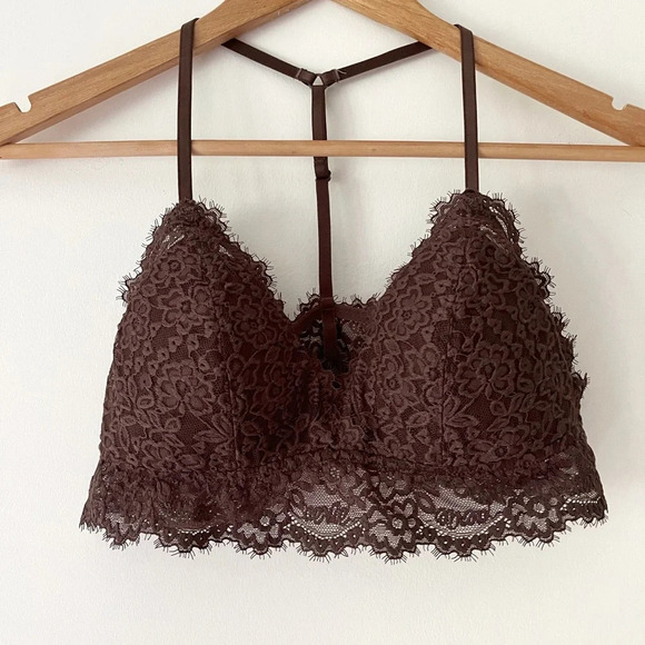 aerie Other - Aerie Eyelash Lace Padded Bralette in brown size M